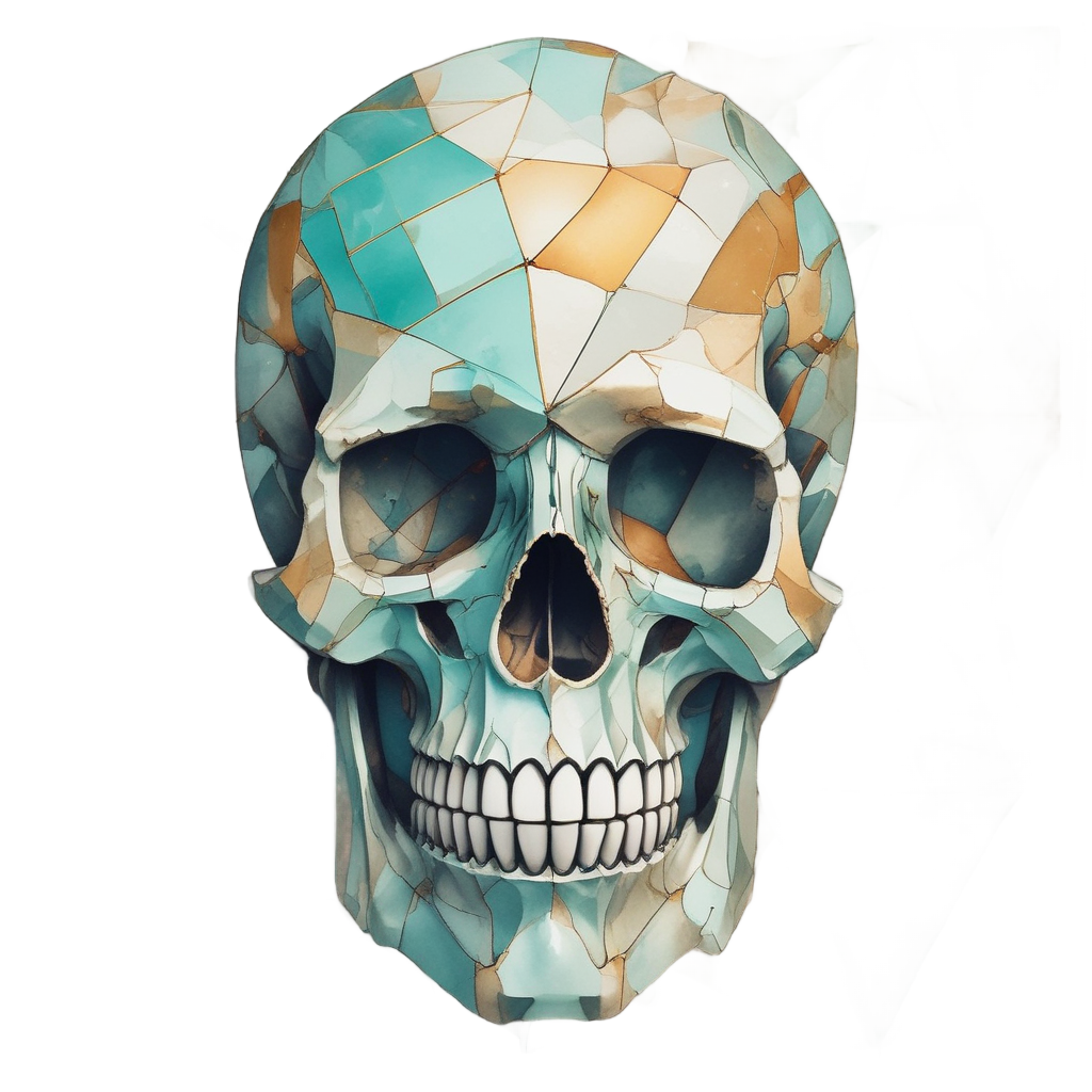 Geometric Terracotta Skull — geometric stickers