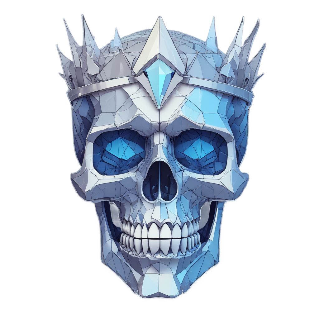 Geometric Thorn Skull — blackwork skull stickers