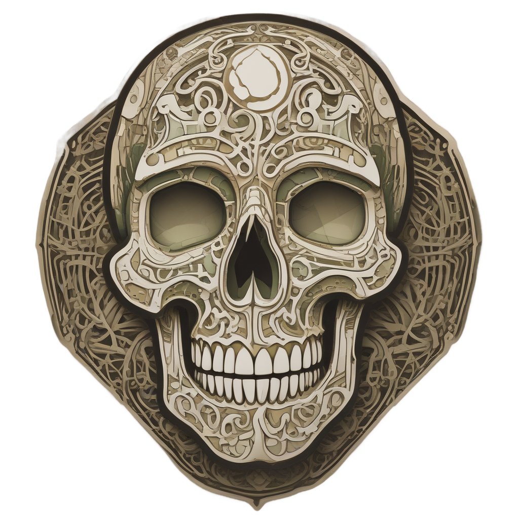 Geometric Vine Skull — geometric stickers