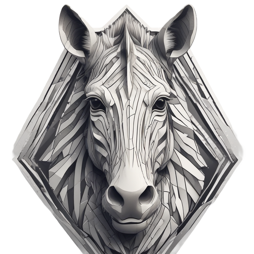 Geometric Zebra Bust — safari nursery stickers