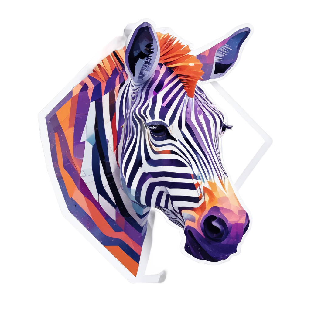 Geometric Zebra Pop — geometric stickers