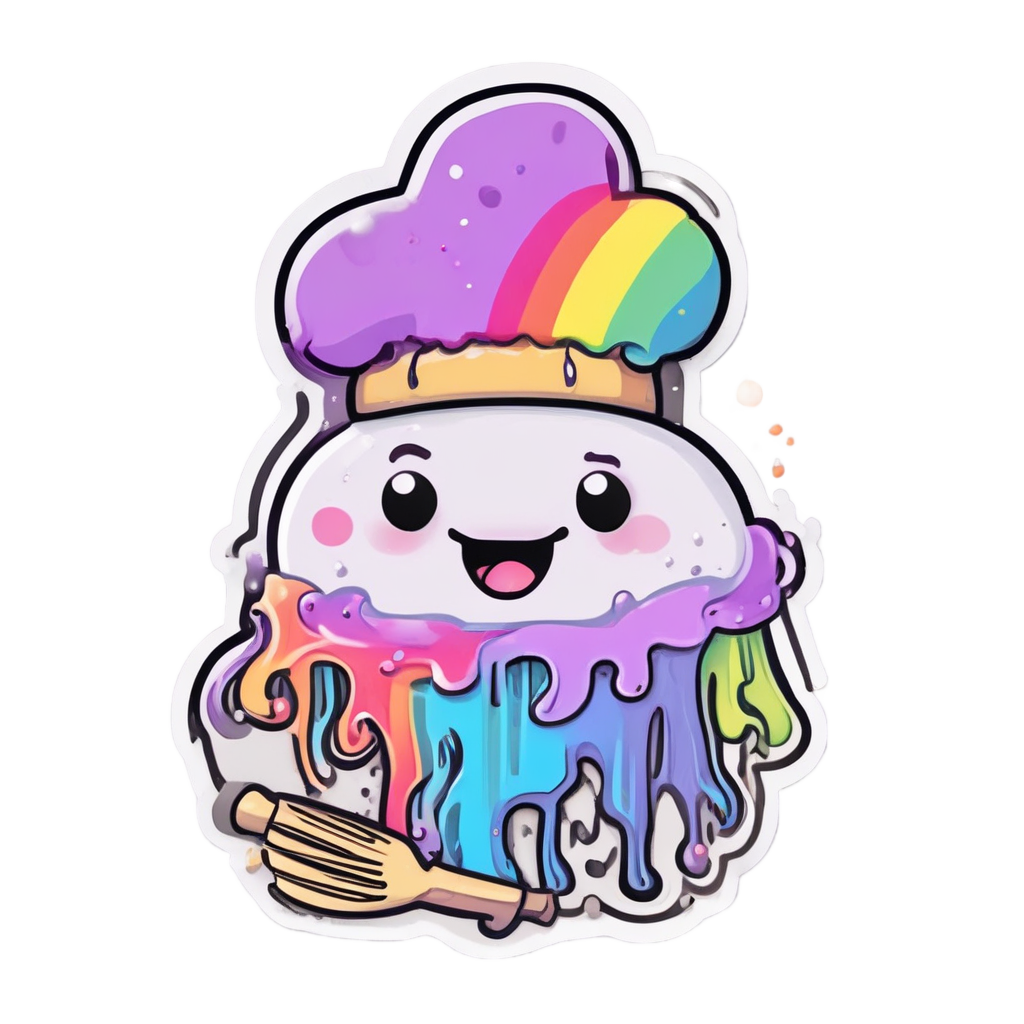 Ghost Blob Baker — pastel blobs stickers