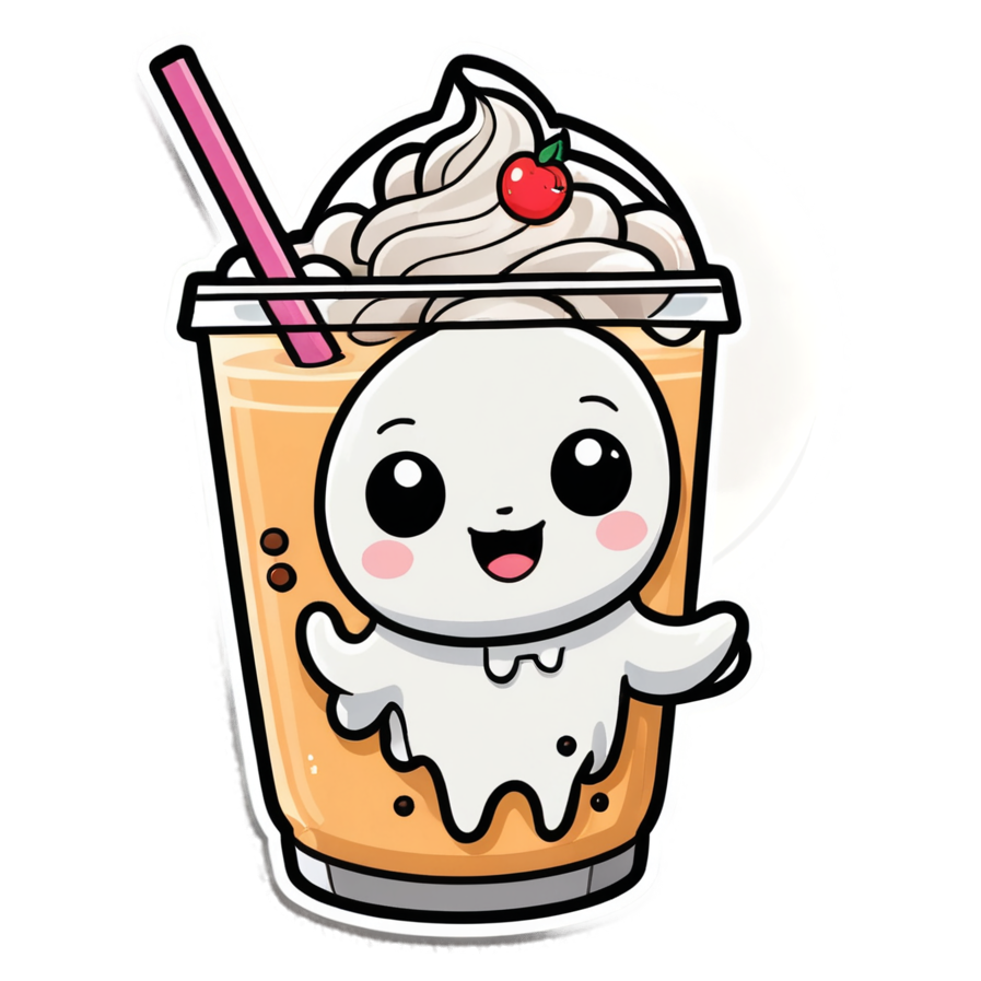 Boba Ghost (papercut) — ghost stickers