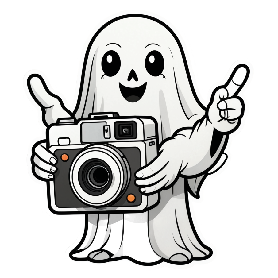 Polaroid Ghost (lineart) — ghost stickers