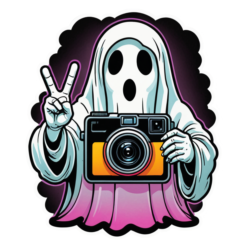 Polaroid Ghost (neon) — ghost stickers