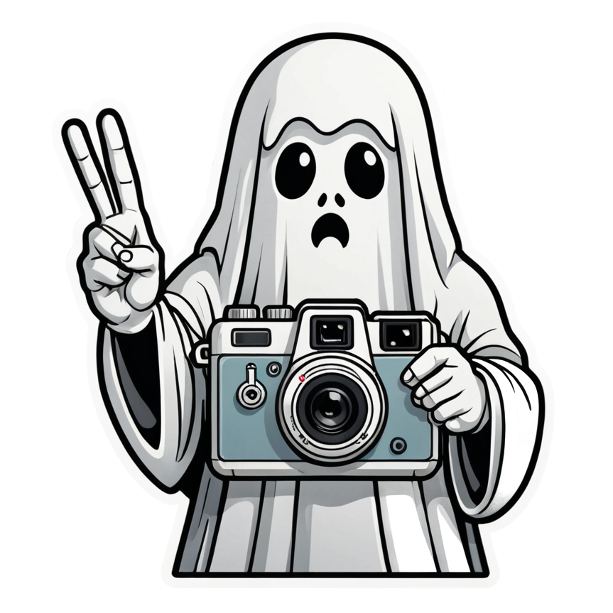 Polaroid Ghost (papercut) — ghost stickers