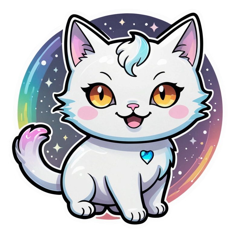 Ghost Cat (holographic) — cat stickers
