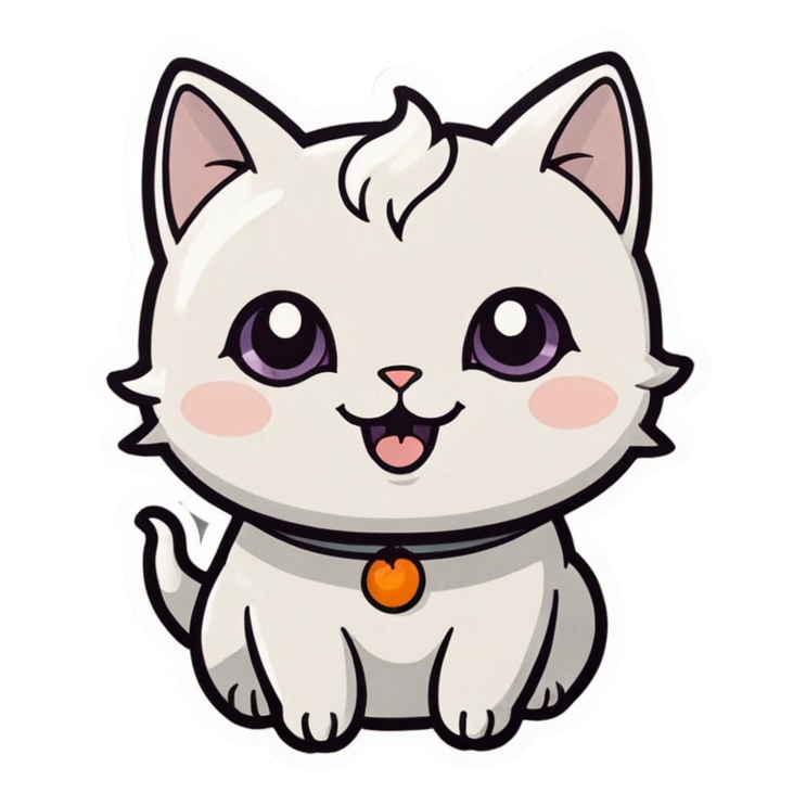 Ghost Cat (lineart) — cat stickers