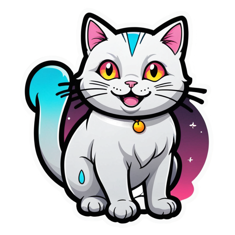 Ghost Cat (neon) — cat stickers