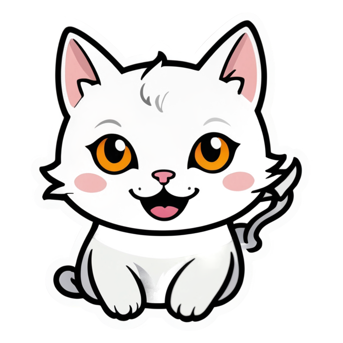 Ghost Cat (papercut) — cat stickers