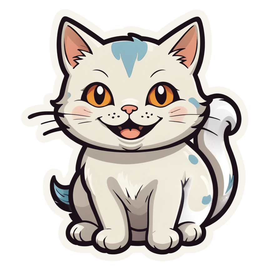 Ghost Cat (retro) — cat stickers