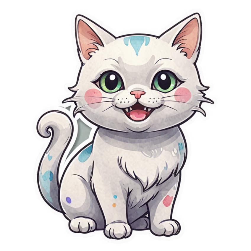 Ghost Cat (watercolor) — cat stickers