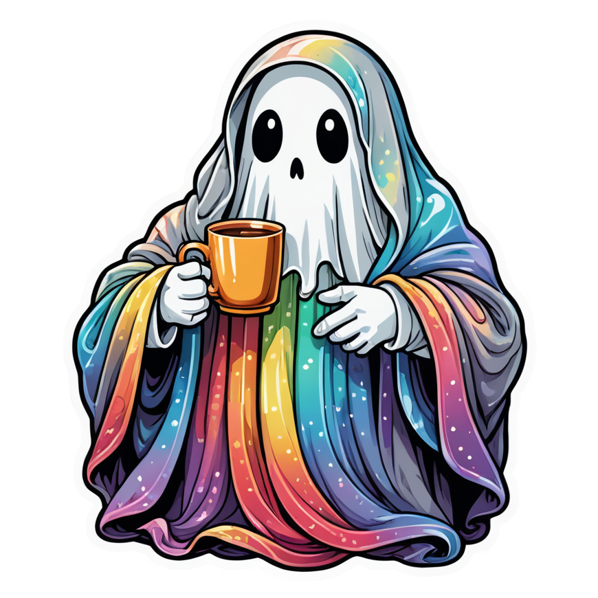 Cozy Ghost (holographic) — ghost stickers