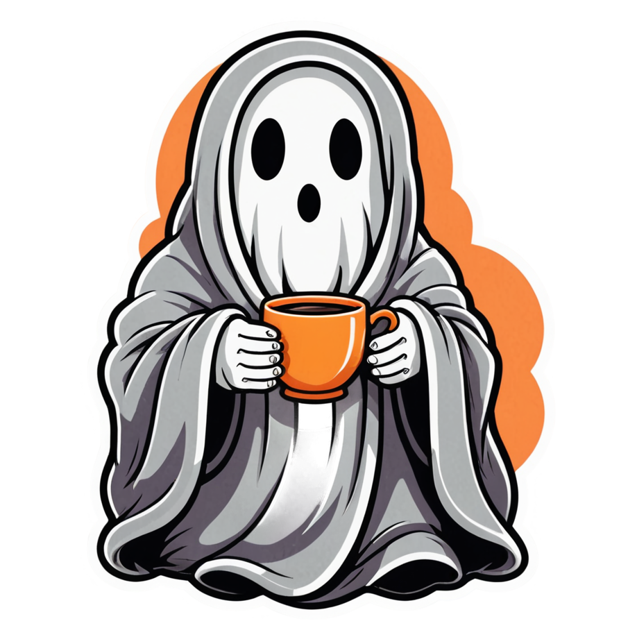 Cozy Ghost (neon) — ghost stickers