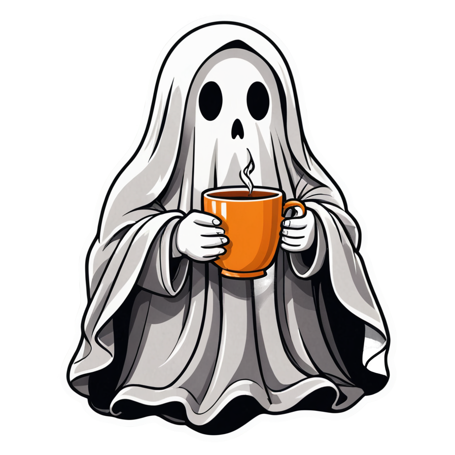 Cozy Ghost (papercut) — ghost stickers
