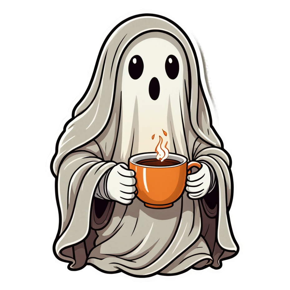 Cozy Ghost (retro) — ghost stickers