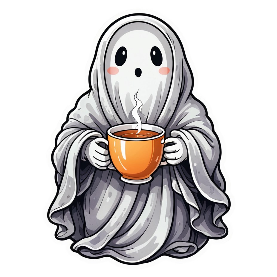 Cozy Ghost (watercolor) — ghost stickers
