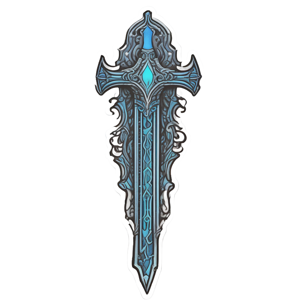 A black dagger covered in blue-green ghost fire