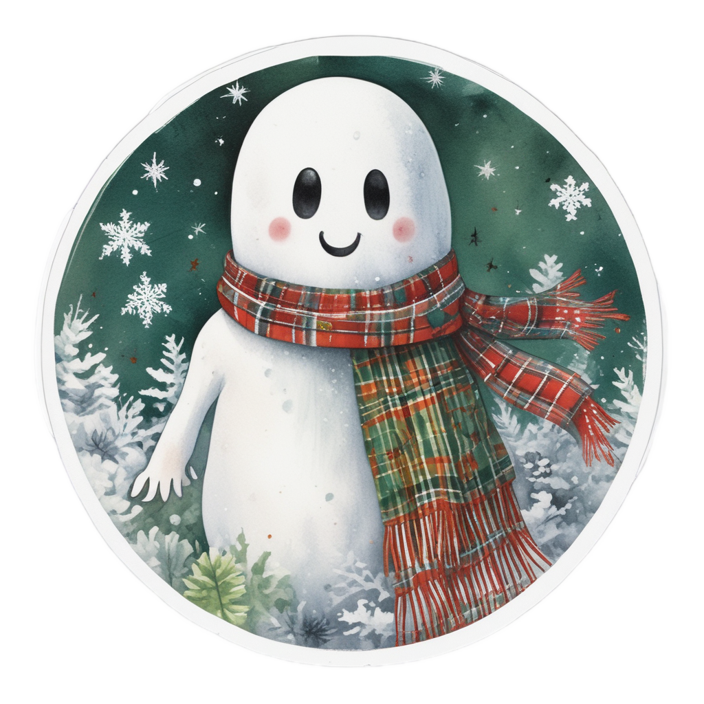 Ghost in Flannel Scarf — ghost stickers