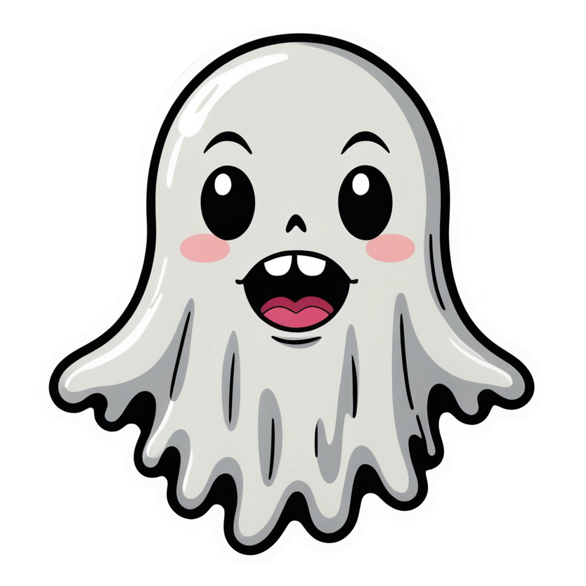 Melty Ghost (lineart) — ghost stickers