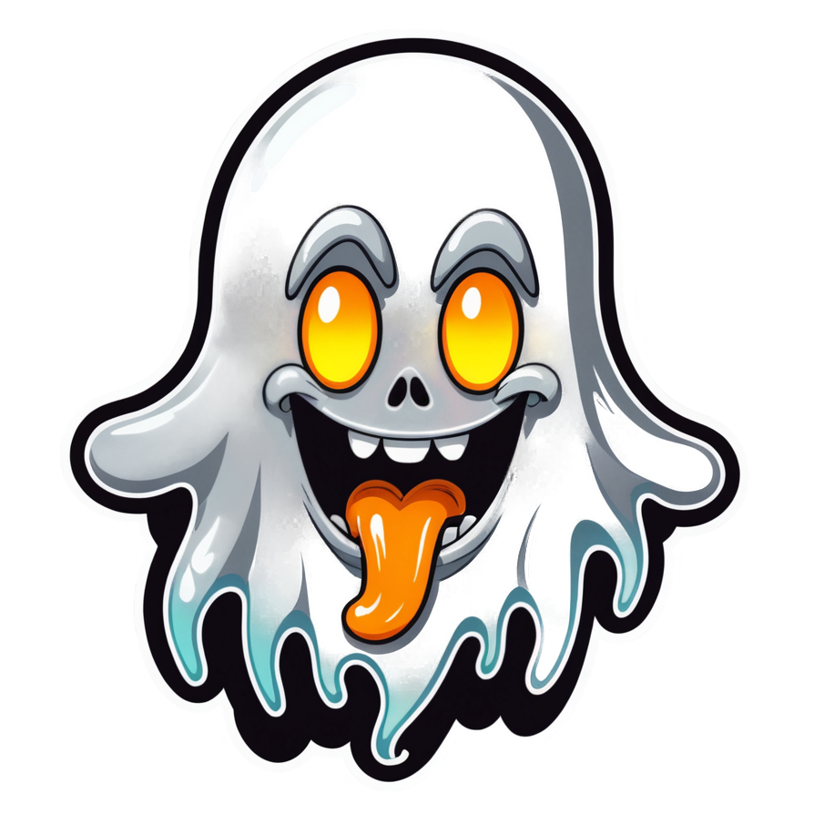 Melty Ghost (neon) — ghost stickers