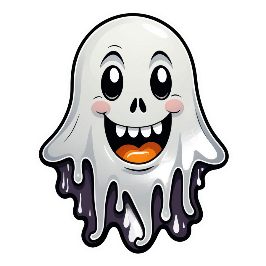 Melty Ghost (papercut) — ghost stickers