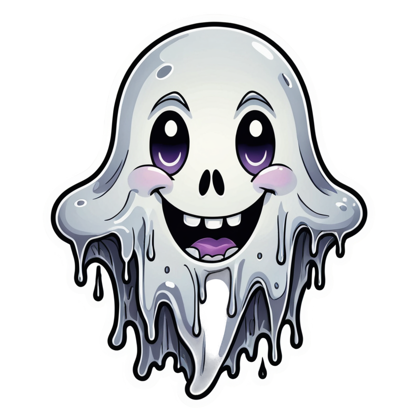 Melty Ghost (watercolor) — ghost stickers