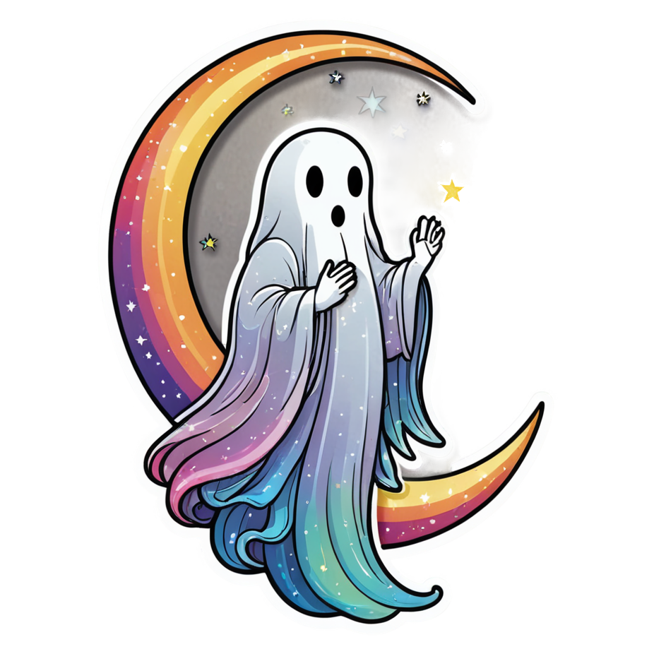 Moonlit Ghost (holographic) — ghost stickers