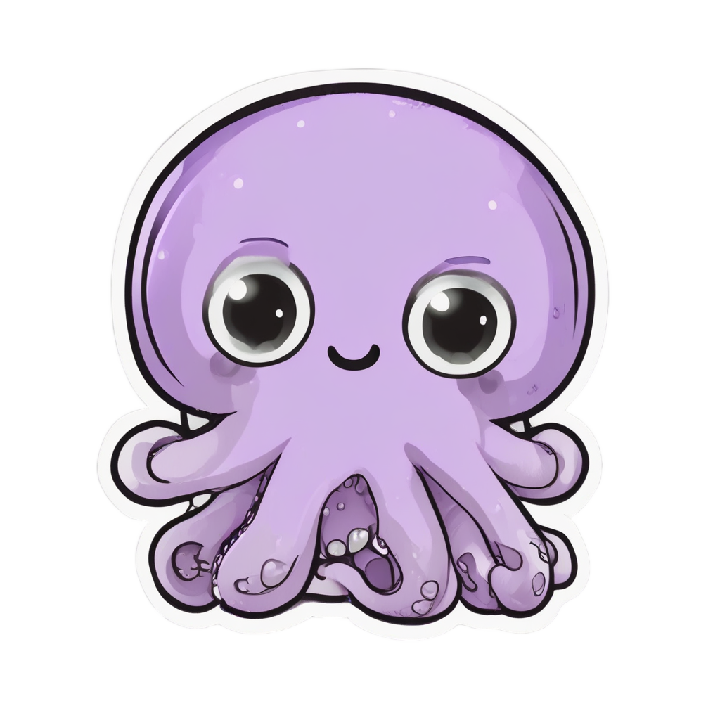 A kawaii octopus wearing a ghost costume