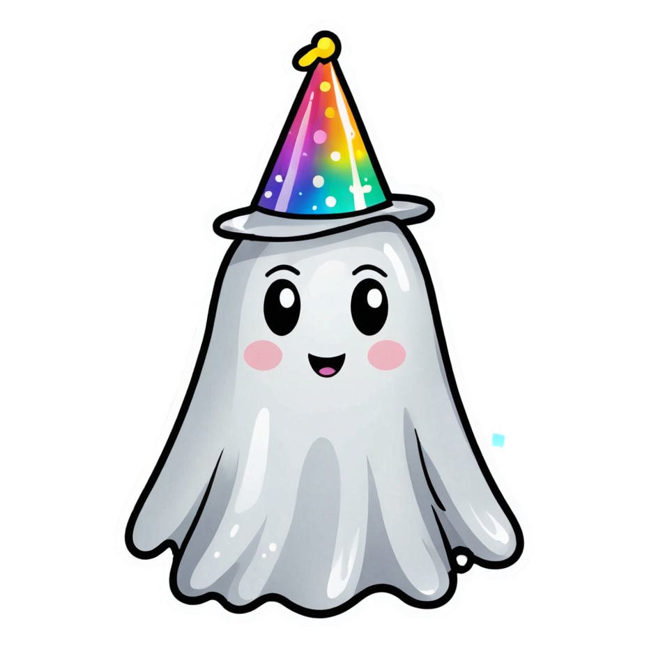 Party Ghost (holographic) — ghost stickers