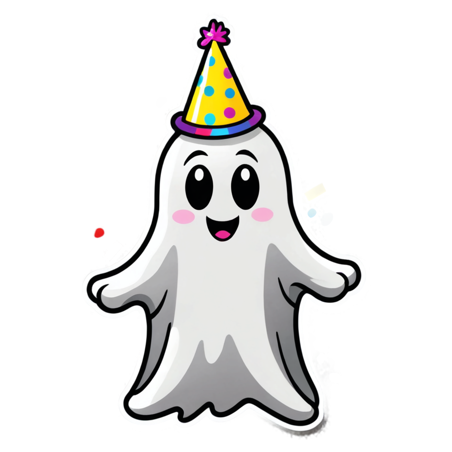 Party Ghost (neon) — ghost stickers