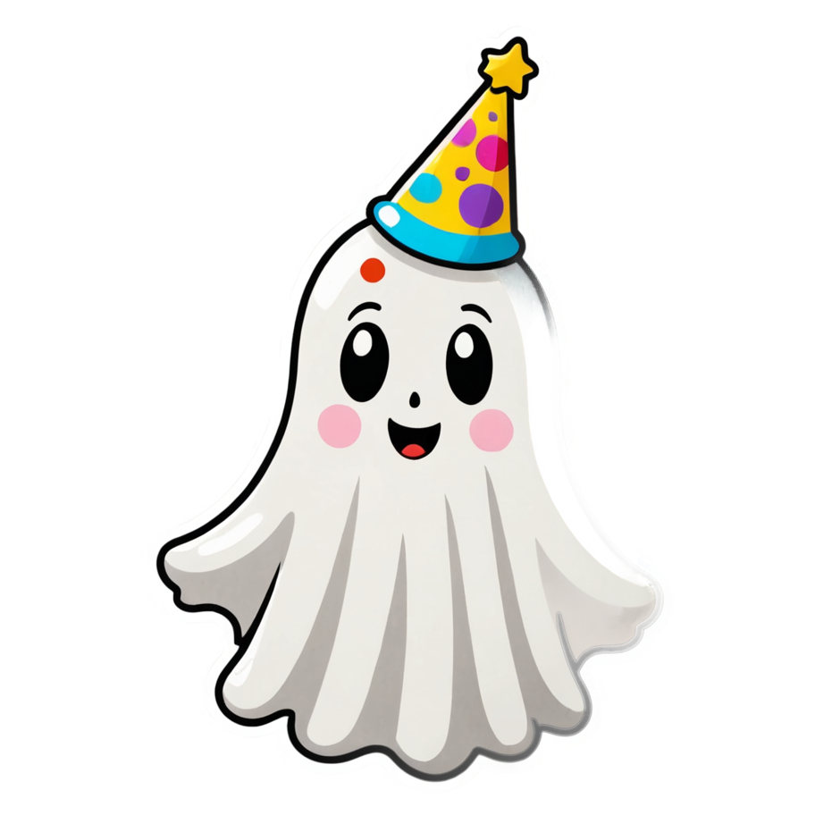 Party Ghost (papercut) — ghost stickers