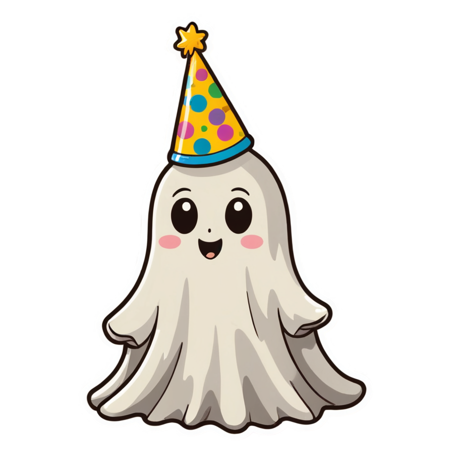 Party Ghost (retro) — ghost stickers