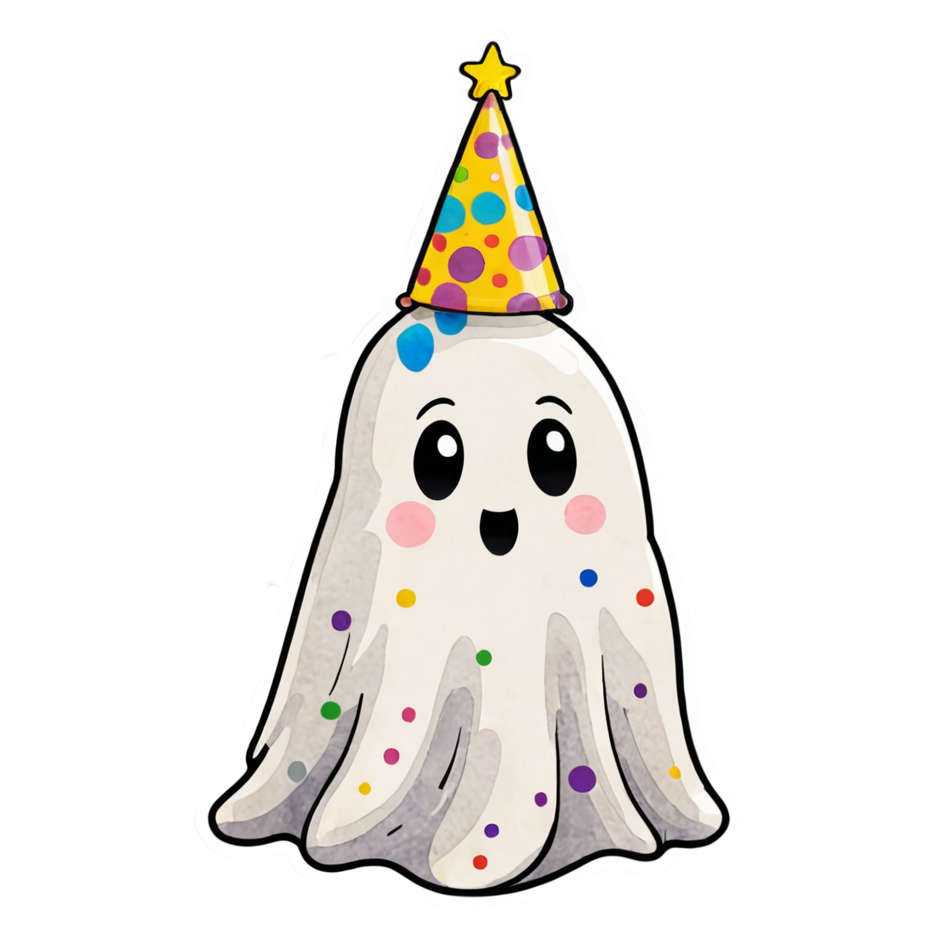 Party Ghost (watercolor) — ghost stickers