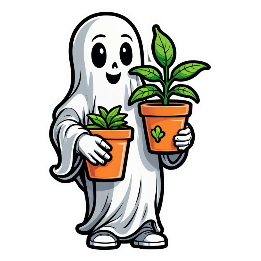 Plant Ghost (neon) — ghost stickers