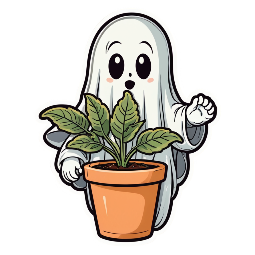 Plant Ghost (retro) — ghost stickers