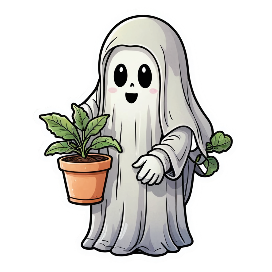 Plant Ghost (watercolor) — ghost stickers