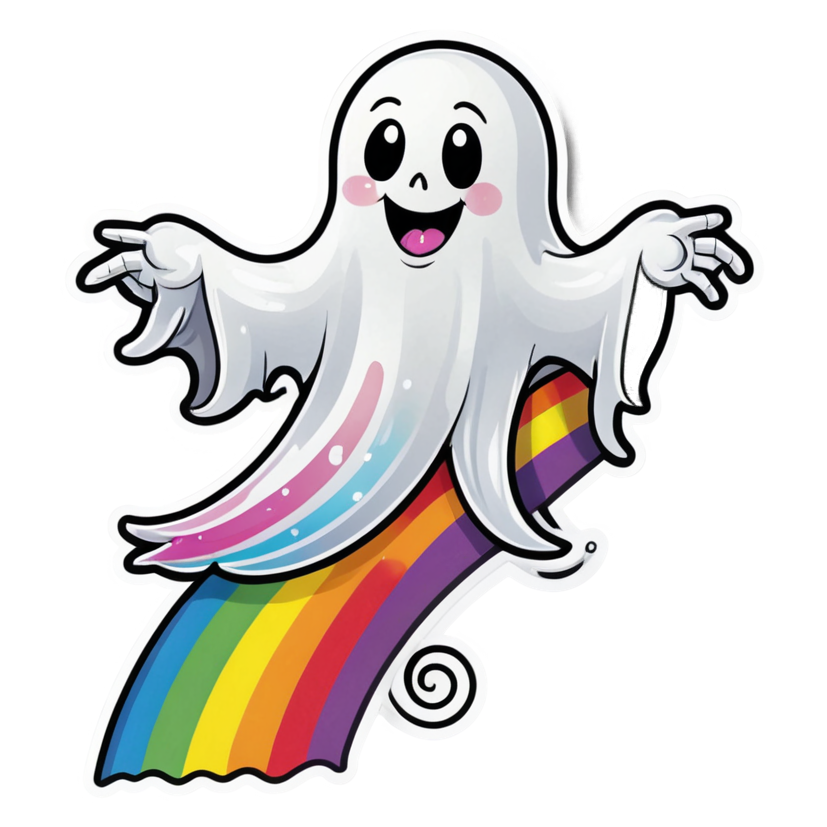 Rainbow Ghost (holographic) — ghost stickers
