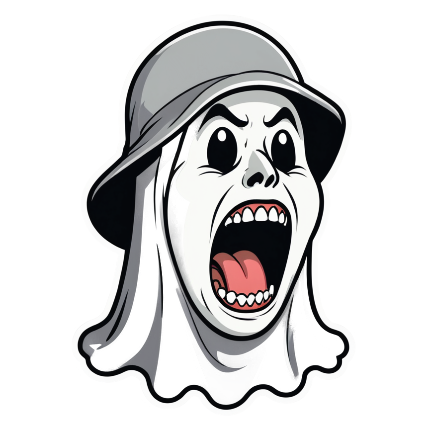 Sleepy Ghost (lineart) — ghost stickers