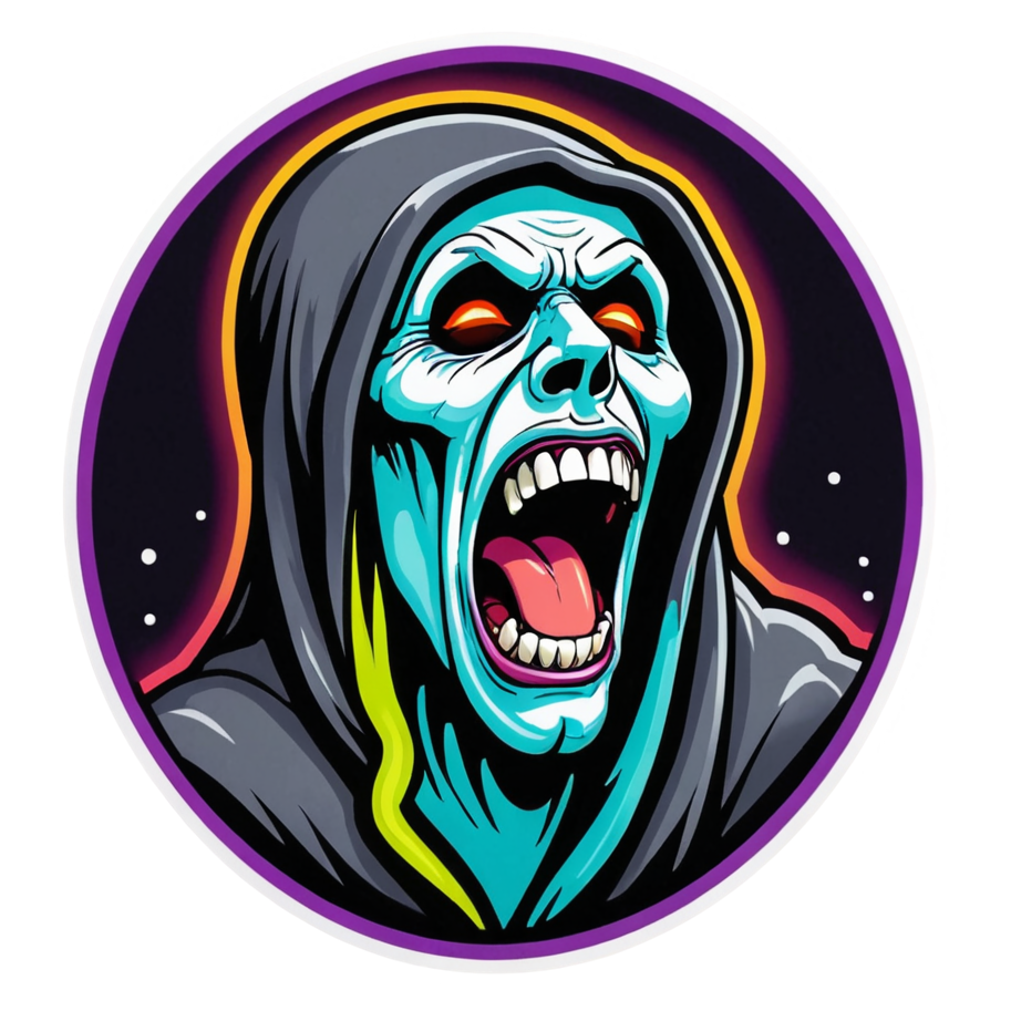 Sleepy Ghost (neon) — ghost stickers