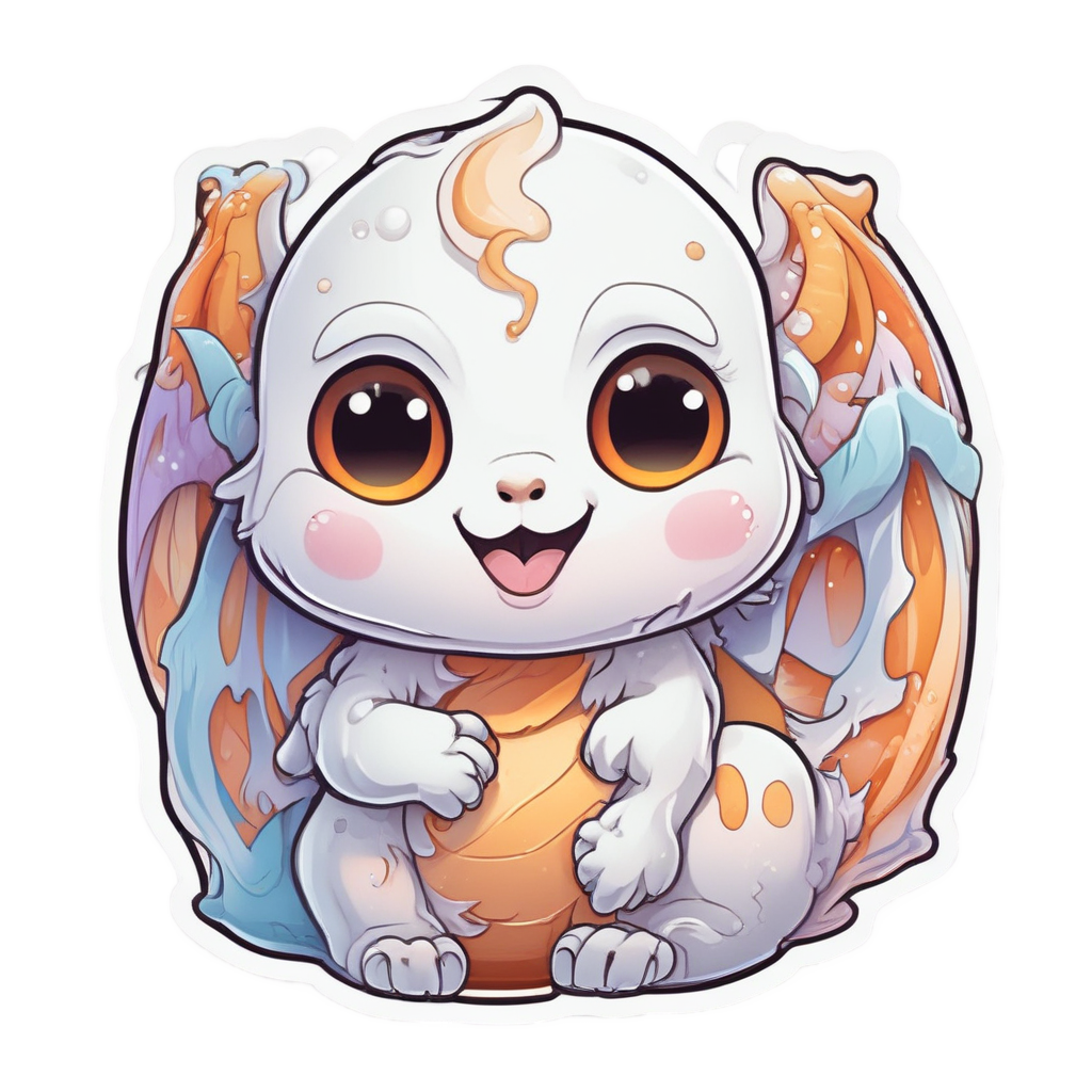 Ghost with Baby Dragon — ghost stickers