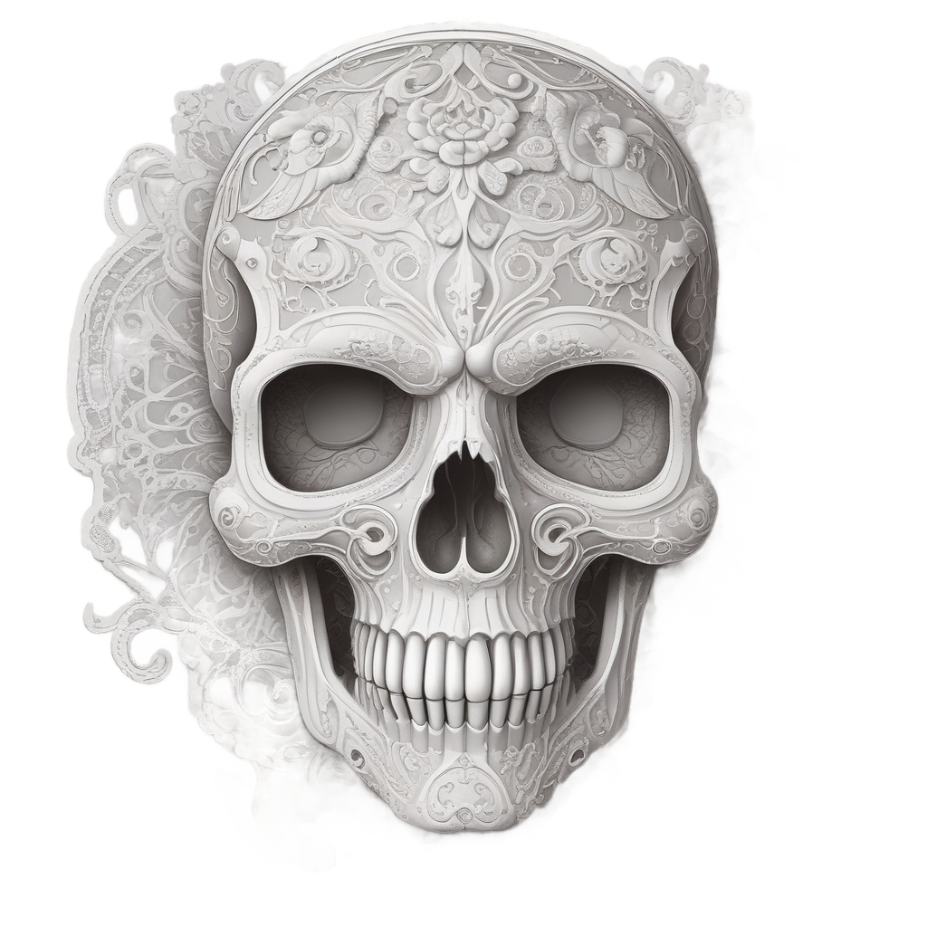 Ghostly Lace Skull — skull & crossbones stickers