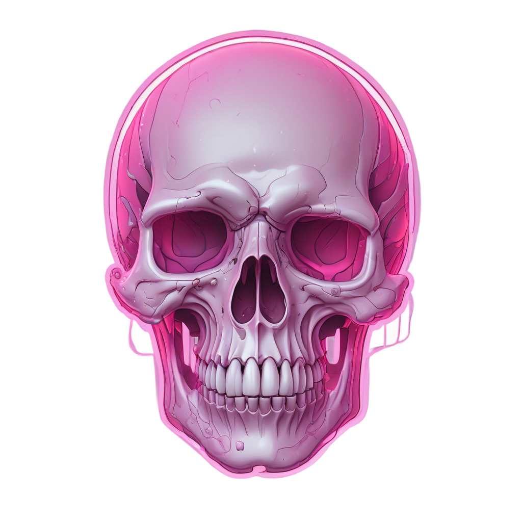 Ghostly Pink Shackle — blackwork skull stickers