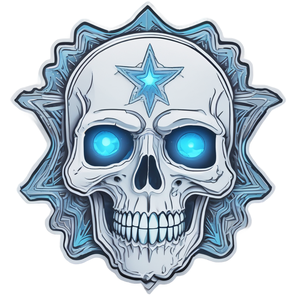 Ghostly Star Skull — ghost stickers