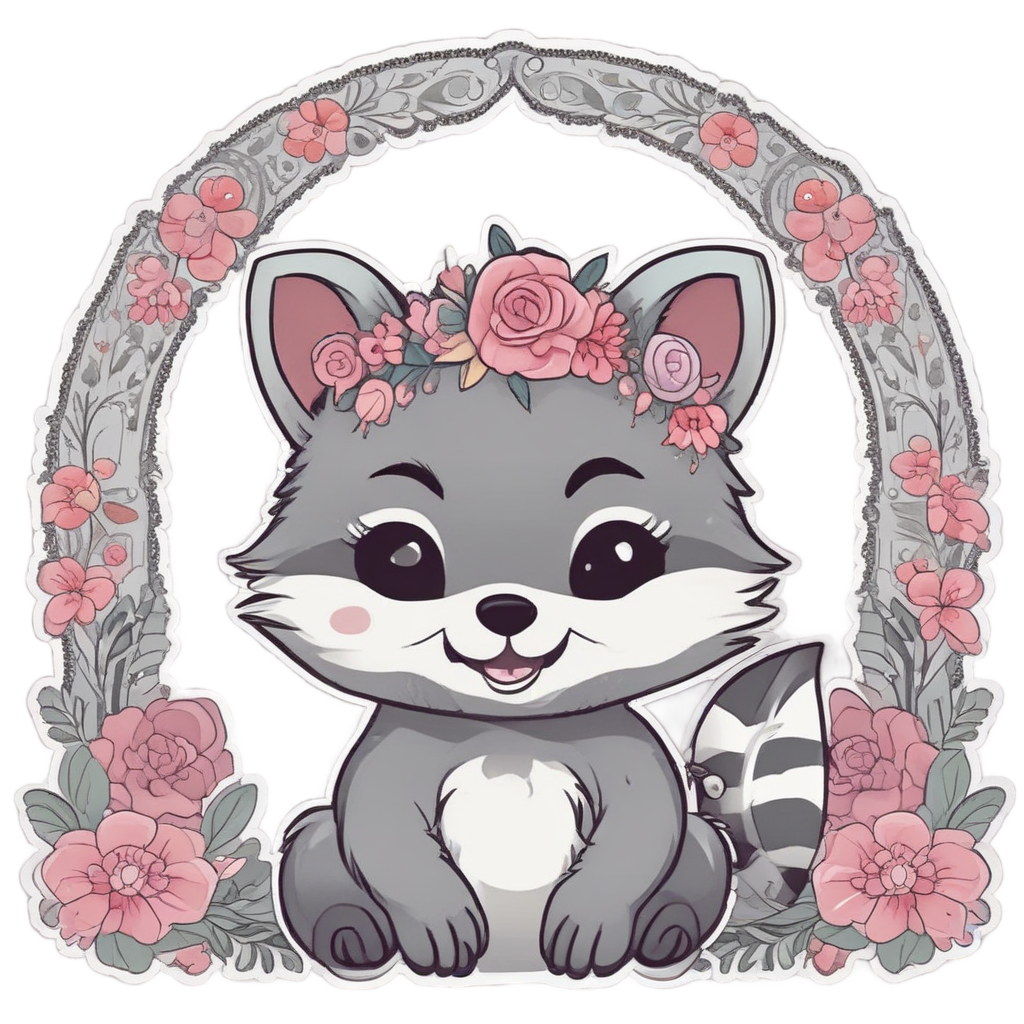 Giddy Raccoon Arch — boho nursery stickers