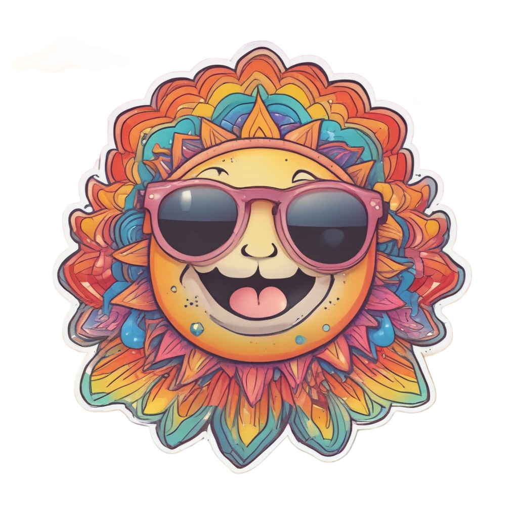 Giggling Rainbow Sun — boho nursery stickers
