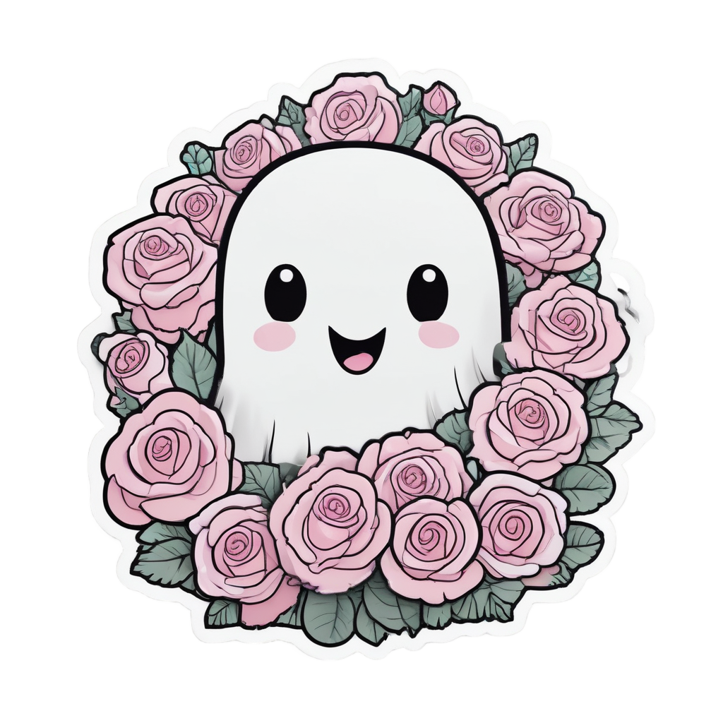 Giggling Rose Ghost — bouquets stickers