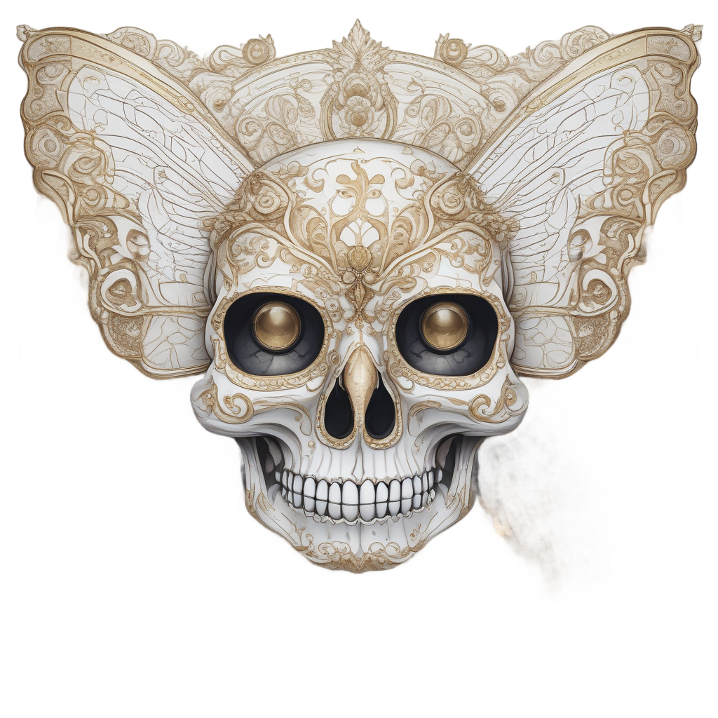Gilded Skeleton Swirl — sugar skull stickers