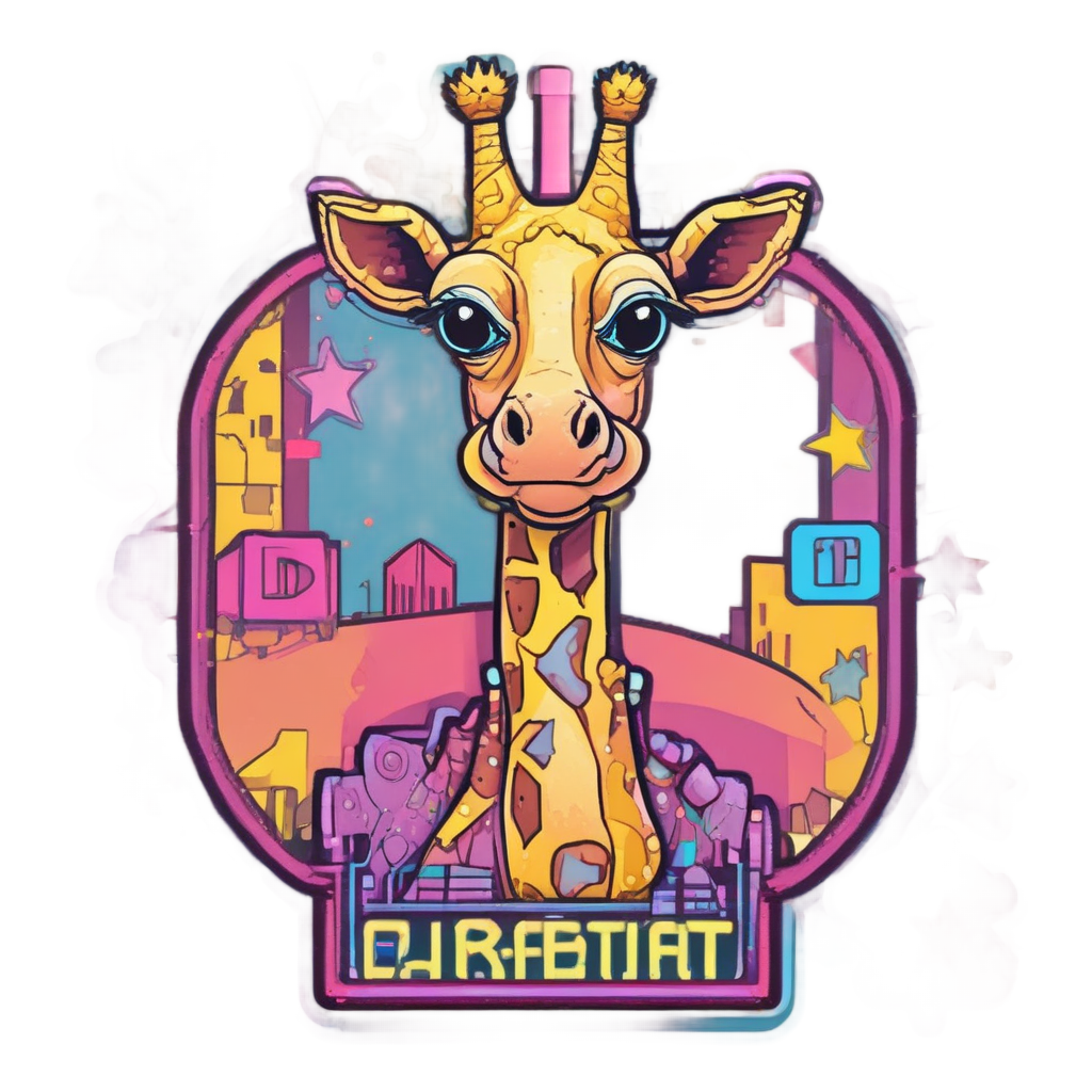 Giraffe Arcade Champ — pixel stickers