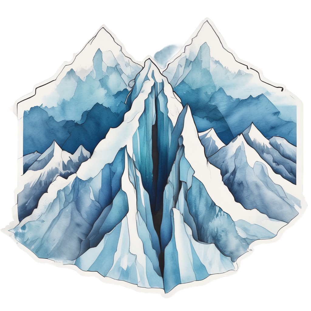 Glacier Blue Split — geometric stickers